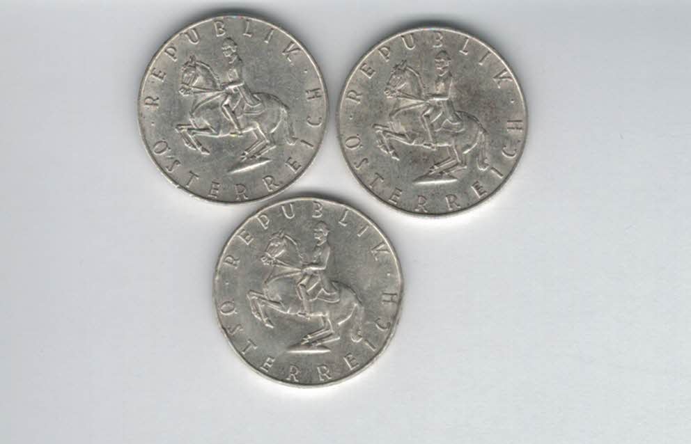  5 Schilling 1960 1961 1962 3 Stk silber á 3,32 fein Österreich Spittalgold9800 (1054   