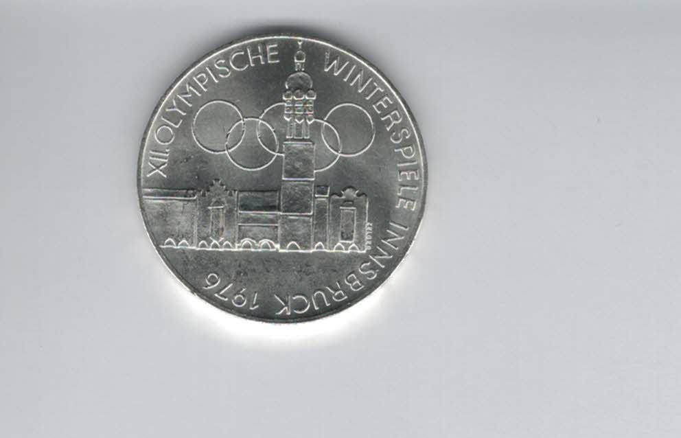  100 Schilling 1976 Winterolympiade Innsbruck Stadtturm Hall 15,36g fein silber Österreich (01914/6)   