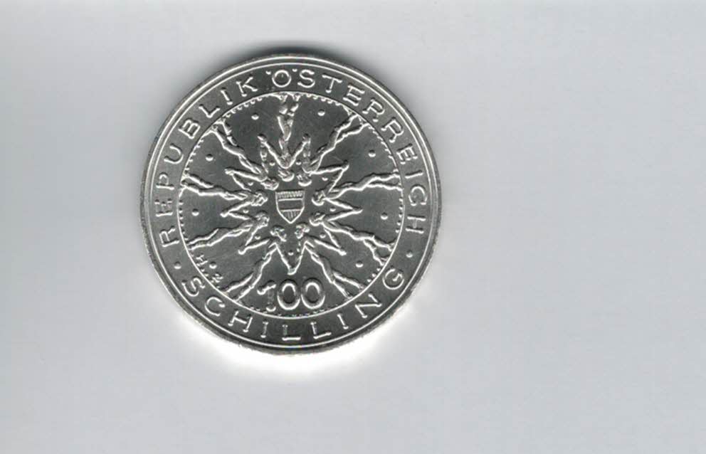  100 Schilling 1978 Schlacht Dürnkrut und Jedenspeigen Ag 15,36g Österreich Spittalgold9800 (1914/18   