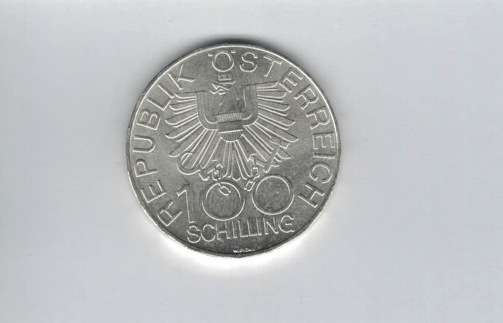  100 Schilling 1979 200 Jahre Innviertel bei Österreich Ag 15,36g fein Spittalgold9800 (01914/22   