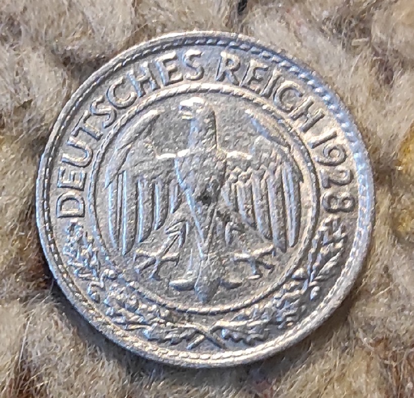  Weimarer Republik 50 Pfenig 1928 D,   