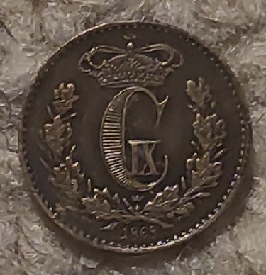  Dänemark 1/2 Skilling R.M. 1868, sehr guter Erhalt   