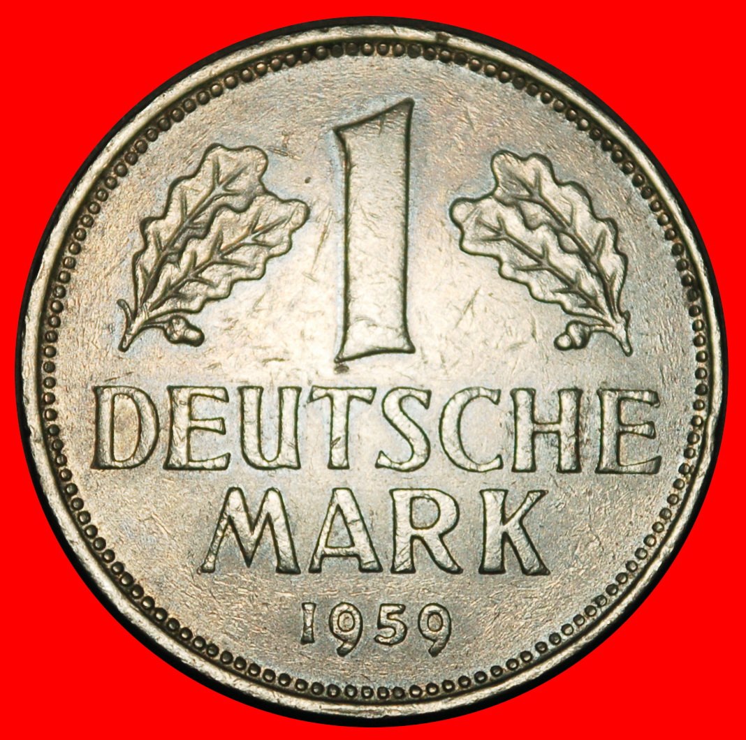 Ⰺ NOT COMMUNIST TYPE (1950-2001): GERMANY ★ 1 MARK 1959J HAMBURG! I A r1! LOW START ★ NO RESERVE!