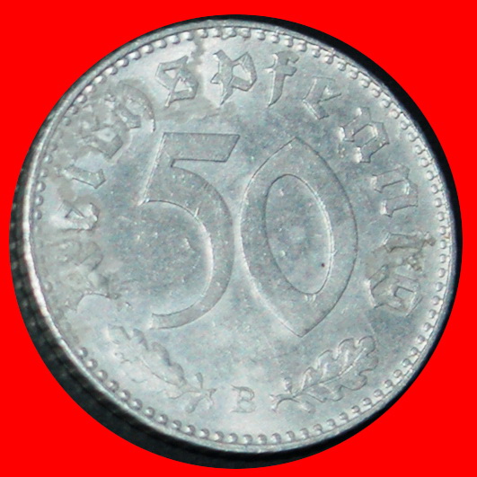Ⰺ THIRD REICH (1933-1945): GERMANY★50 REICHSPFENNIG 1943B SWASTIKA! AUSTRIA! LOW START ★ NO RESERVE!