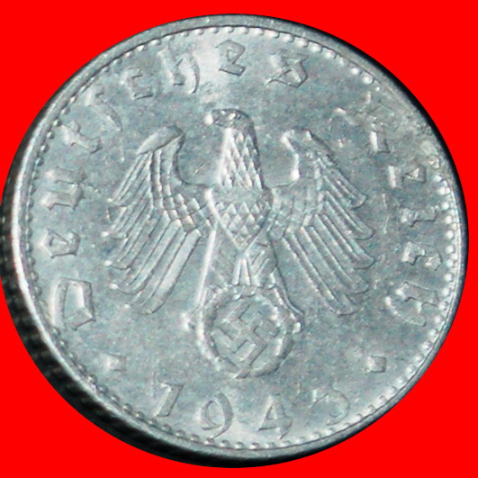  Ⰺ THIRD REICH (1933-1945): GERMANY★50 REICHSPFENNIG 1943B SWASTIKA! AUSTRIA! LOW START ★ NO RESERVE!   