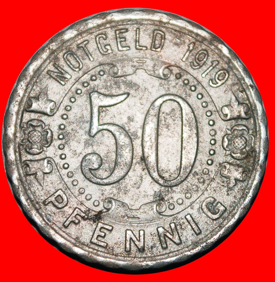  Ⰺ WESTPHALIA MENDEN: GERMANY ★ 50 PFENNIGS 1919 WITTEN NOTGEND! LIONS! LOW START ★ NO RESERVE!   