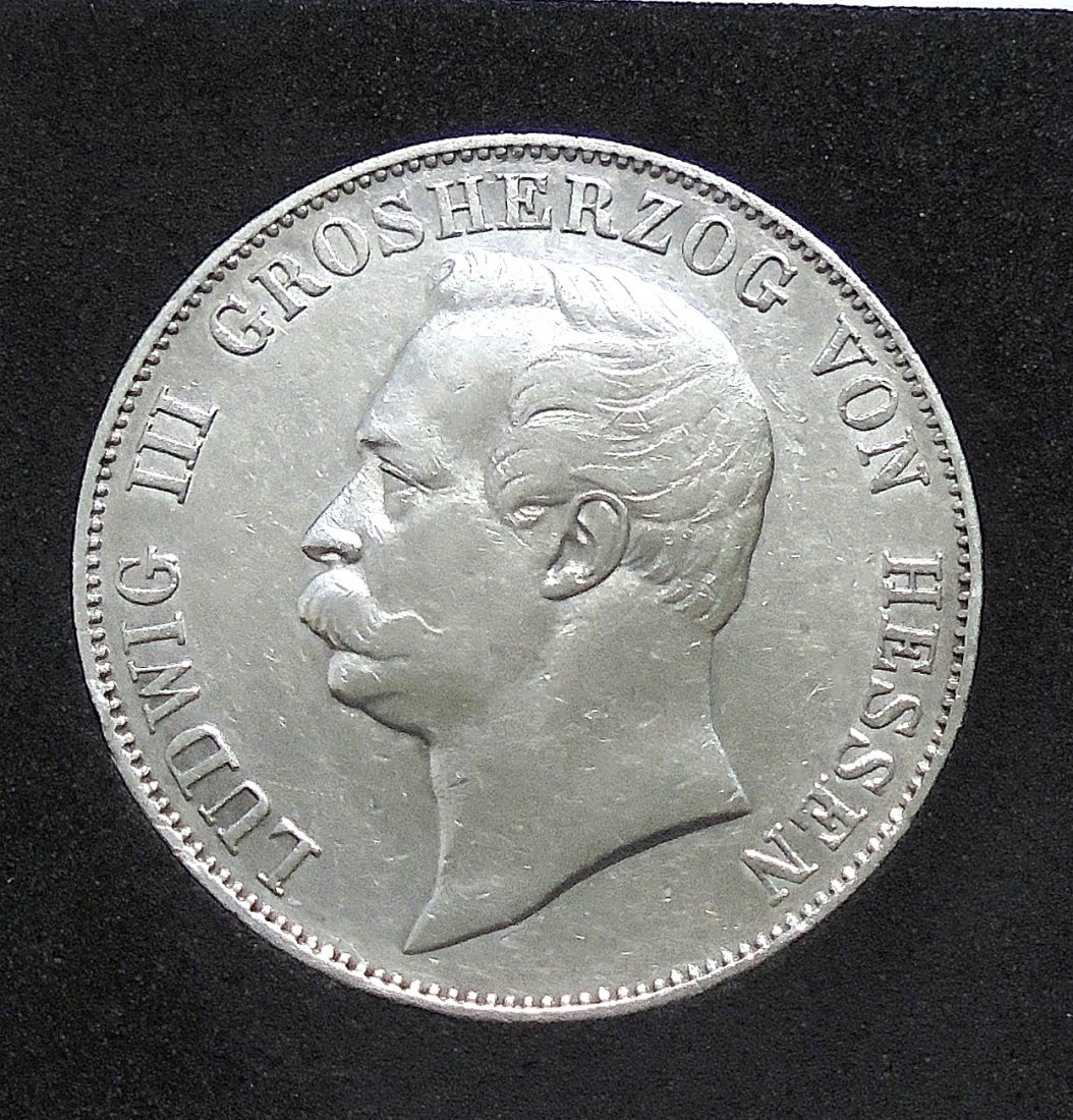Historische Silbermünze 1 Vereinstaler 1860 Hessen, Ludwig III