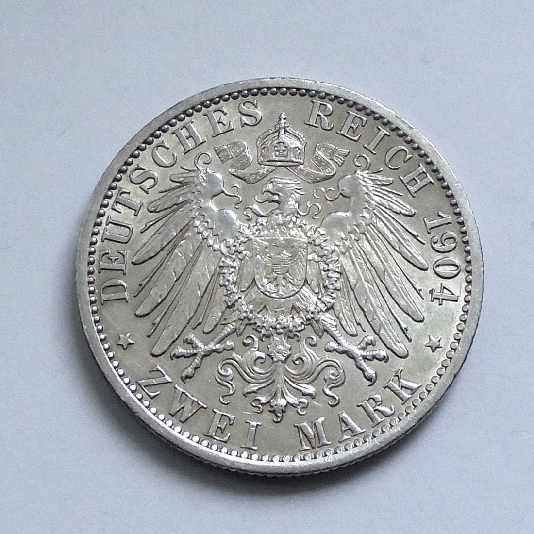  Silber-Gedenkmünze Dt. Kaiserreich: 2 Mark 1904 Hessen   