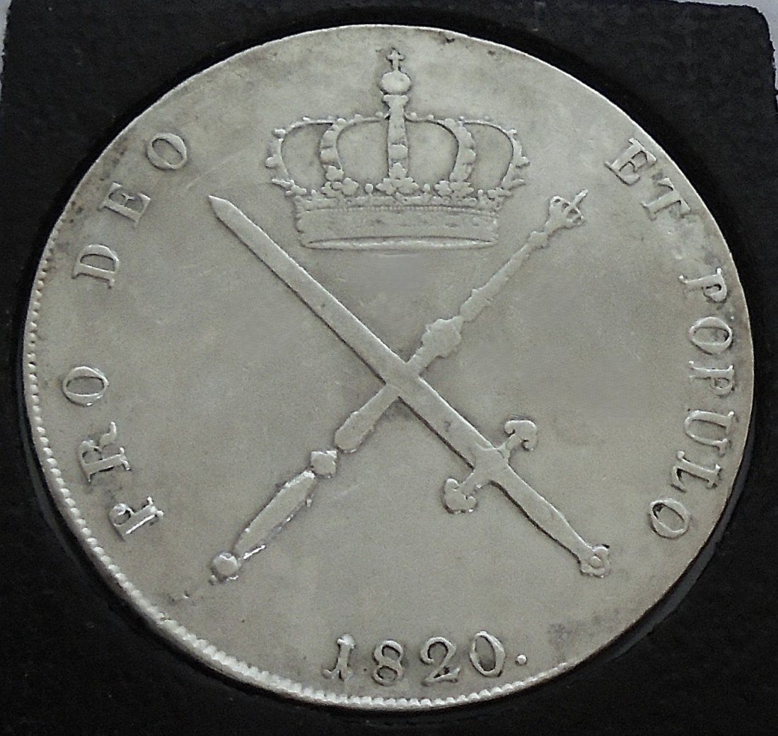 Historische Silbermünze Bayern: 1 Kronentaler 1820, Max. I Joseph   