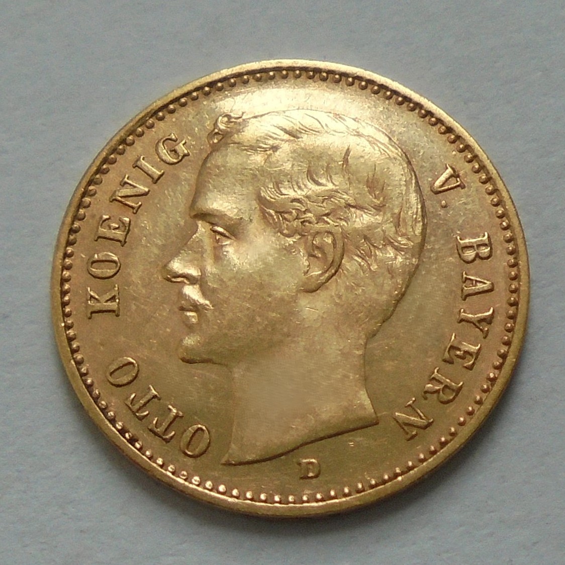 Goldmünze Dt. Kaiserreich: 10 Mark 1909 D Bayern, König Otto