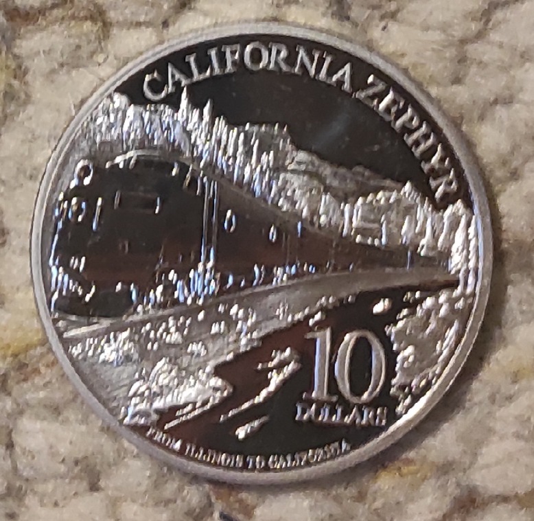  Cook Island 10 Dollar 2010, SILBER, Lokomotive - California Zephyr   