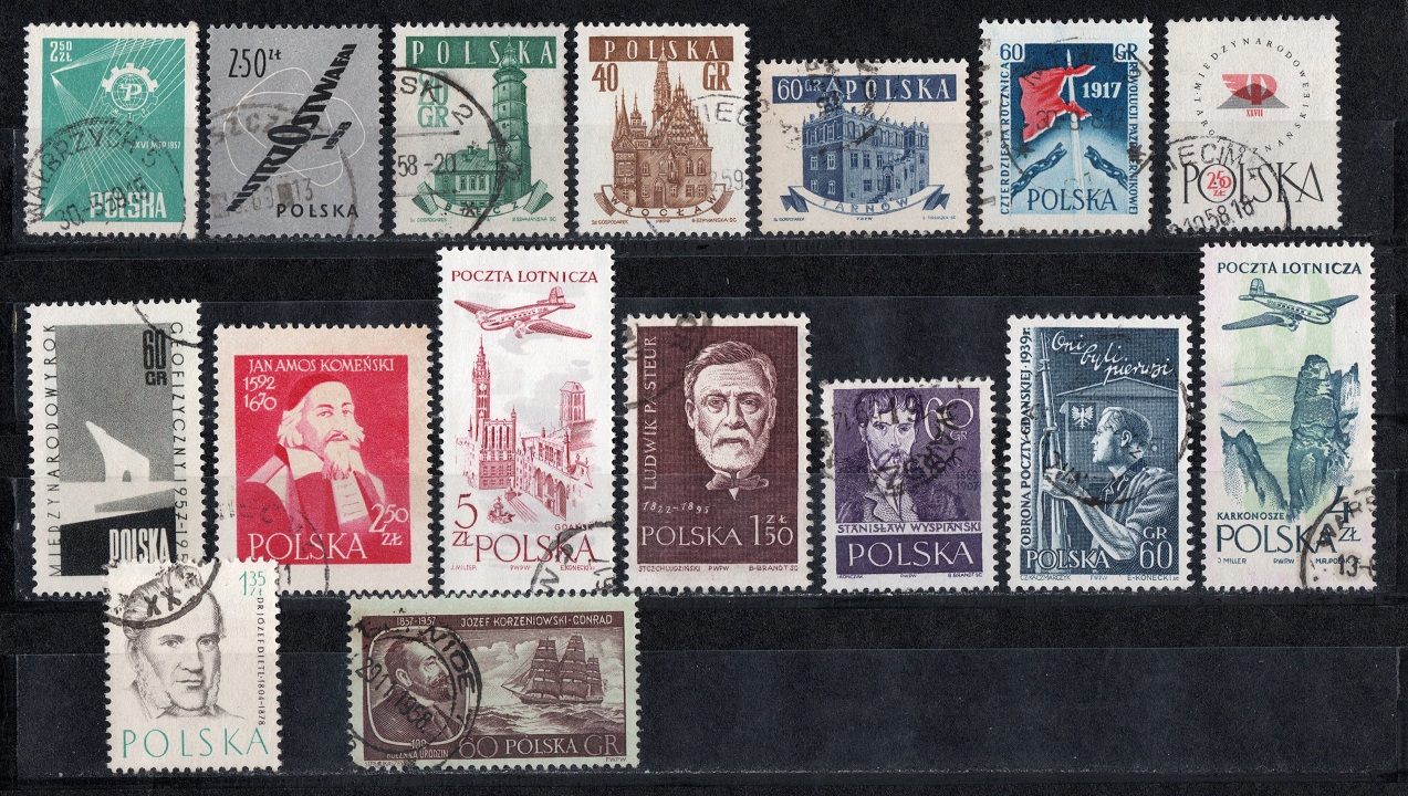  Polen Lot 1957/58 (16 W.) Gemischt/ Echt gelaufen/ Top Stempel   