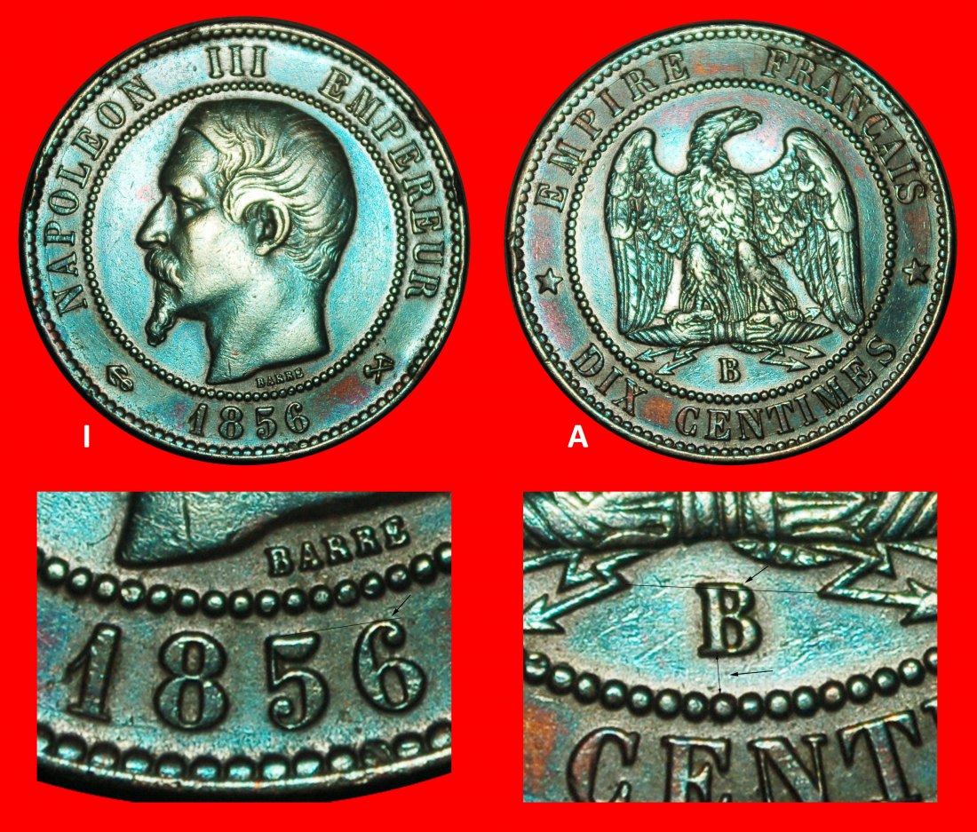 Ⰿ NAPOLEON III (1852-1870): FRANKREICH ★ 10 CENTIME 1856B! ENTDECKUNG MÜNZE!★OHNE VORBEHALT!