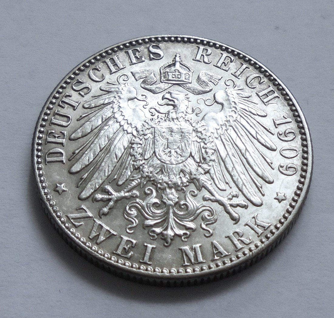  Silber - Gedenkmünze Dt. Kaiserreich: 2 Mark Sachsen 1909 Universität Leipzig   