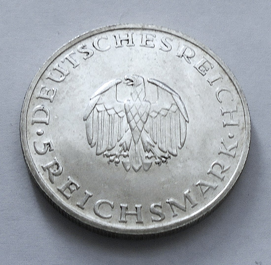  Silber-Gedenkmünze Weimarer Republik: 5 Reichsmark 1929 D - G. E. LESSING   
