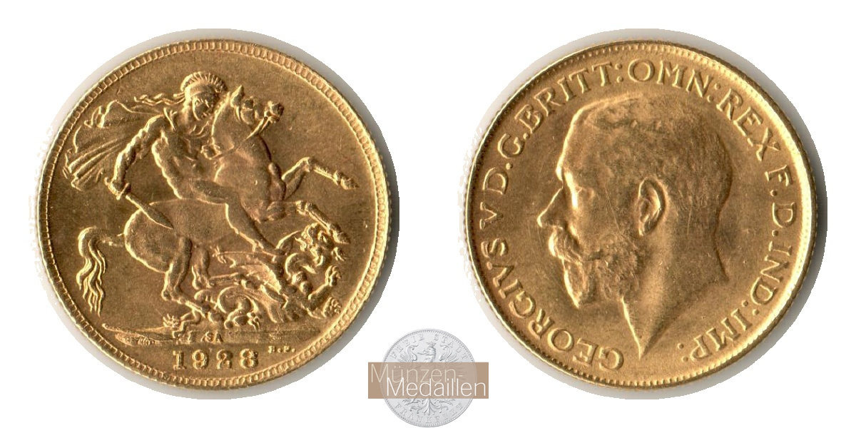  Grossbritannien 1 Sovereign George V 1913 (1911-1928) MM-Frankfurt KM#820 Feingold: 7,325g   