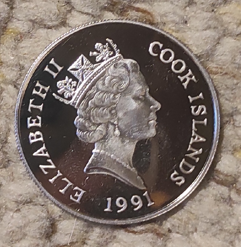  Cook Island 50 Dollar 1991, SILBER, vom Aussterben bedrohte Wildtiere - Gehörnte Uhu   