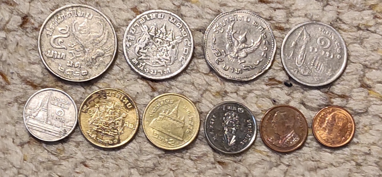  Set 014: Thailand Münzlot mit 10 verschiedenen Münzen   
