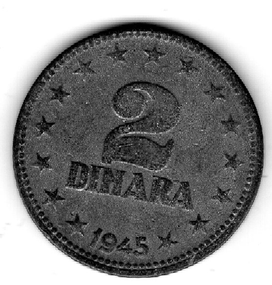  Jugoslawien 2 Dinare 1945 Zink   