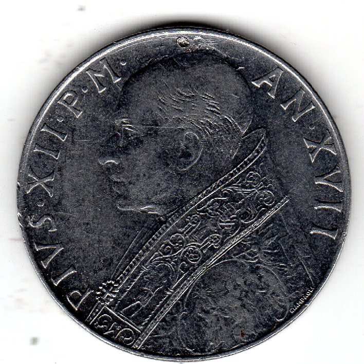  Vatikan 100 Lire 1955 vz   
