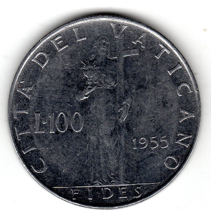  Vatikan 100 Lire 1955 vz   