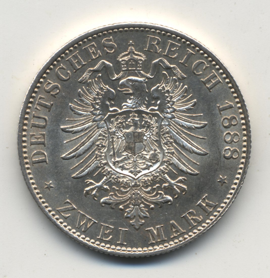  PREUSSEN 2 Mark 1888 Friedrich III.   