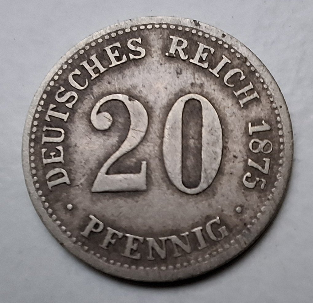 Kaiserreich 20 Pfennig 1875 A Silber