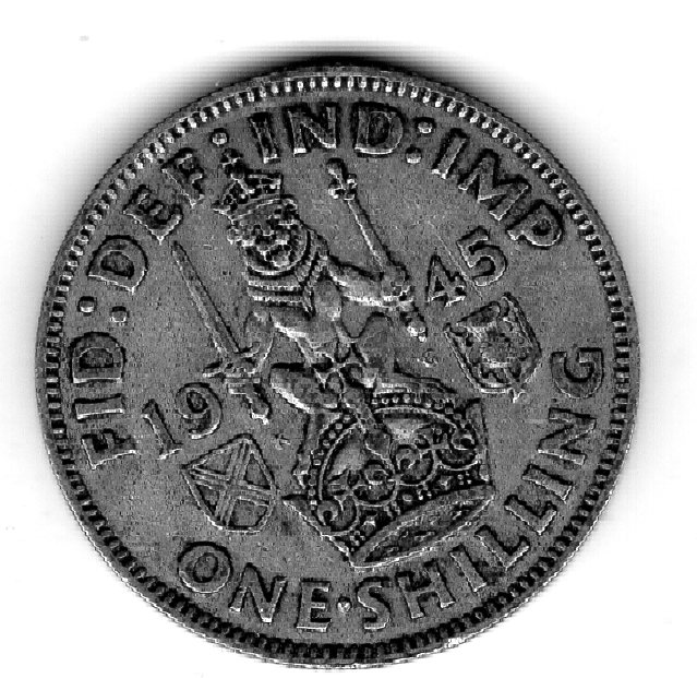 Großbritannien 1 Shilling 1945 Schottischer Löwe Silber