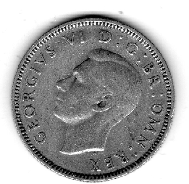  Großbritannien 1 Shilling 1945 Schottischer Löwe Silber   