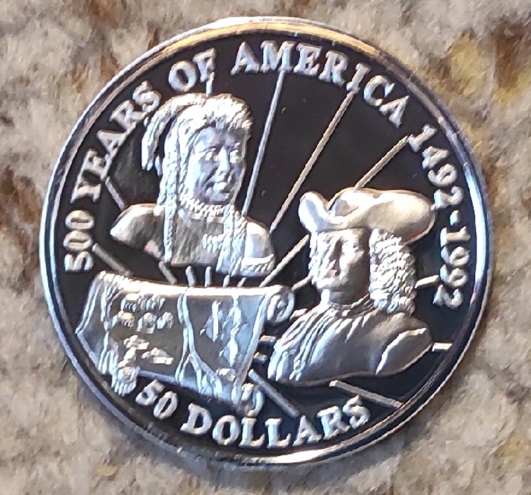  Cook Island 50 Dollar 1993, SILBER, 500. Jubiläum - Entdeckung Amerikas, William Penn   