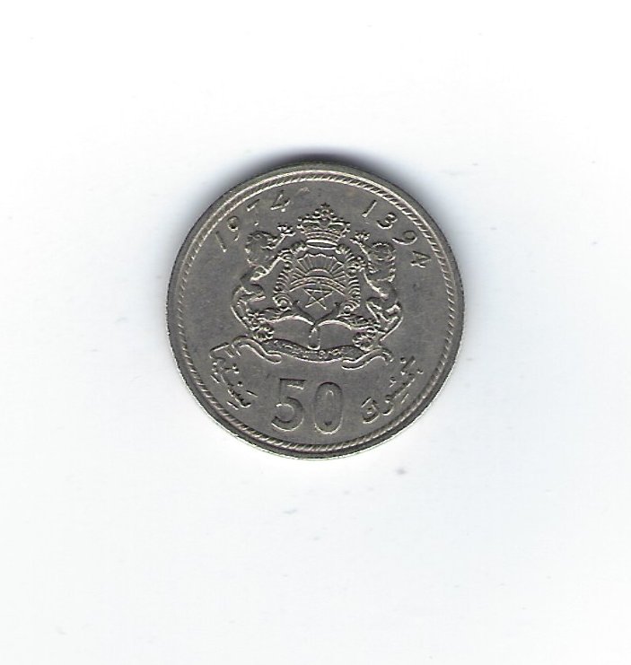 Marokko 50 Santimat 1974   