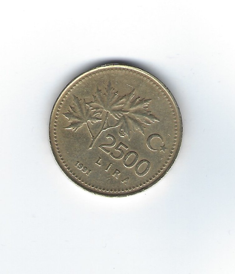  Türkei 2500 Lira 1991   