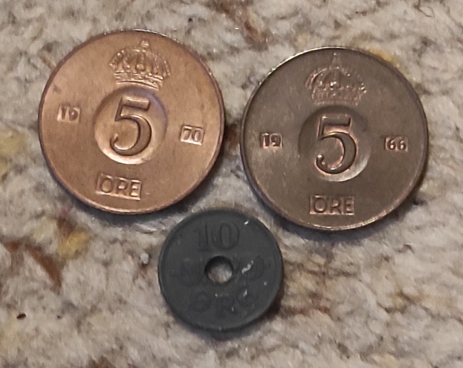 d003: Schweden/Dänemark kleines älteres Münzlot mit 3 Münzen   