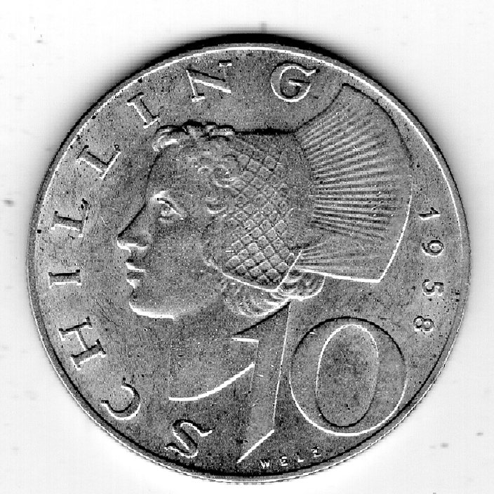 Österreich 10 Schilling 1958 Silber