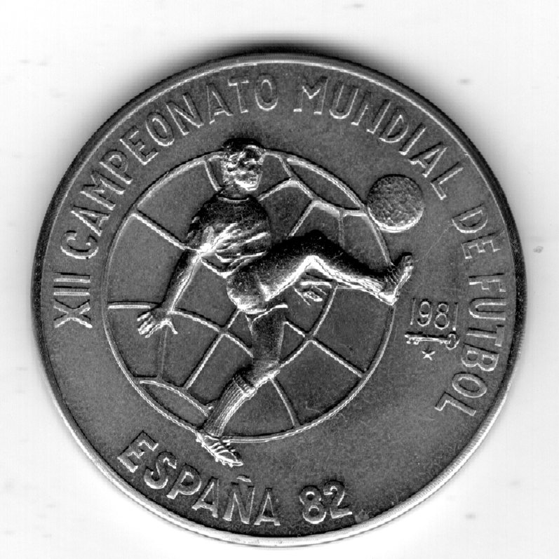 Kuba 1 Peso 1981 WM Spanien Ex 10000