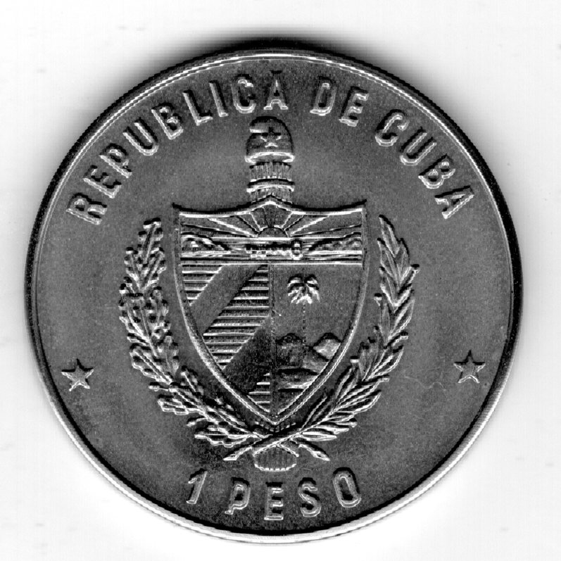  Kuba 1 Peso 1981  WM Spanien Ex 10000   