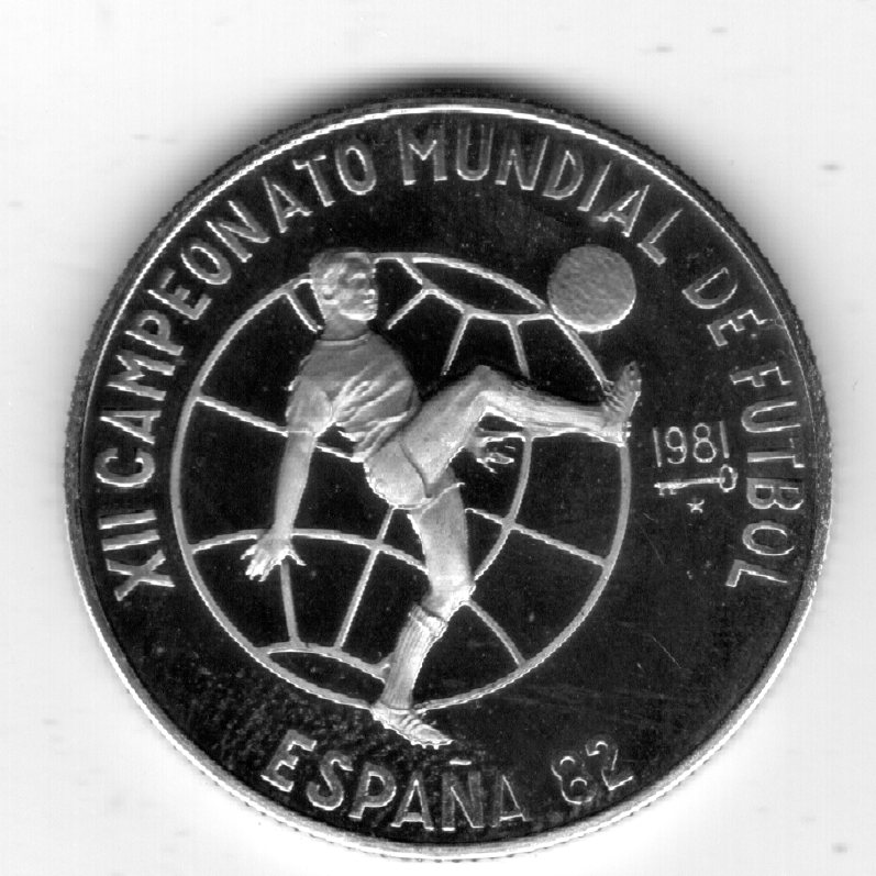 Kuba 5 Peso 1981 PP WM Spanien Silber 999,12g Ex 4000