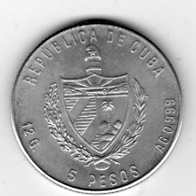  Kuba 5 Peso 1984 Medios de  Transporte Silber 999,12g   