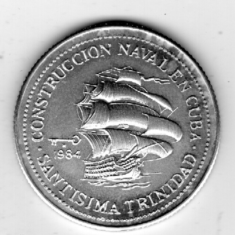 Kuba 5 Peso 1984 Construccion Navalen Cuba Silber 999,12g