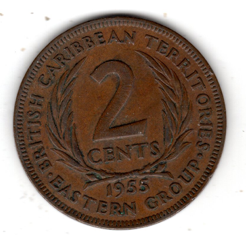Britisch Caribbean Staaten 2 Cent 1955