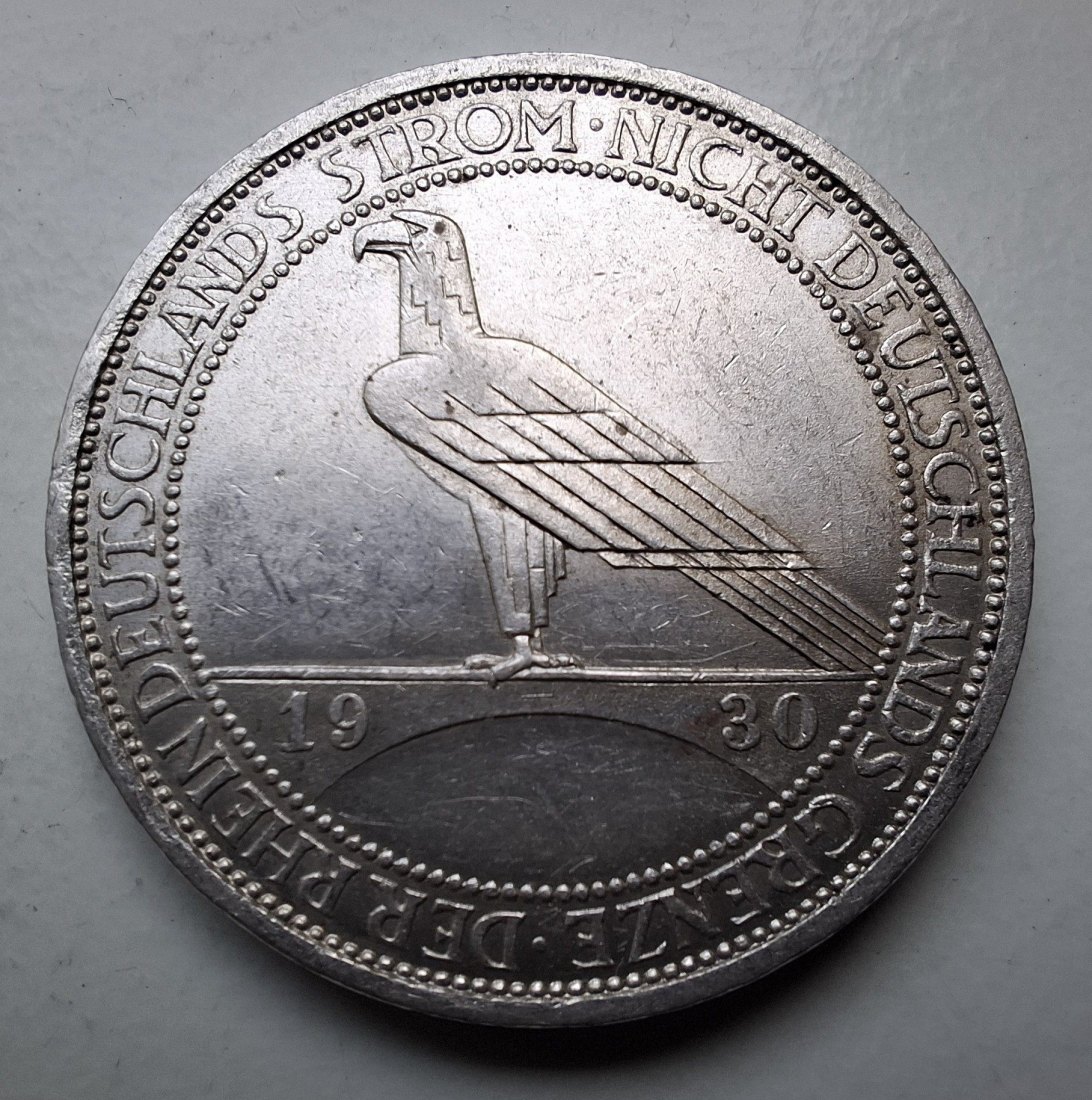 Deutsches Reich 3 Reichsmark 1930 A Der Rhein Deutschlands Strom