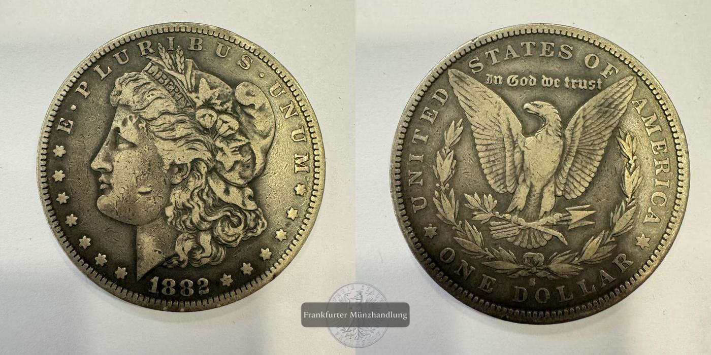 USA 1 Dollar 1882 (1878-1921) 'S' Morgan Dollar FM-Frankfurt KM#110 Feinsilber: 24,057g   
