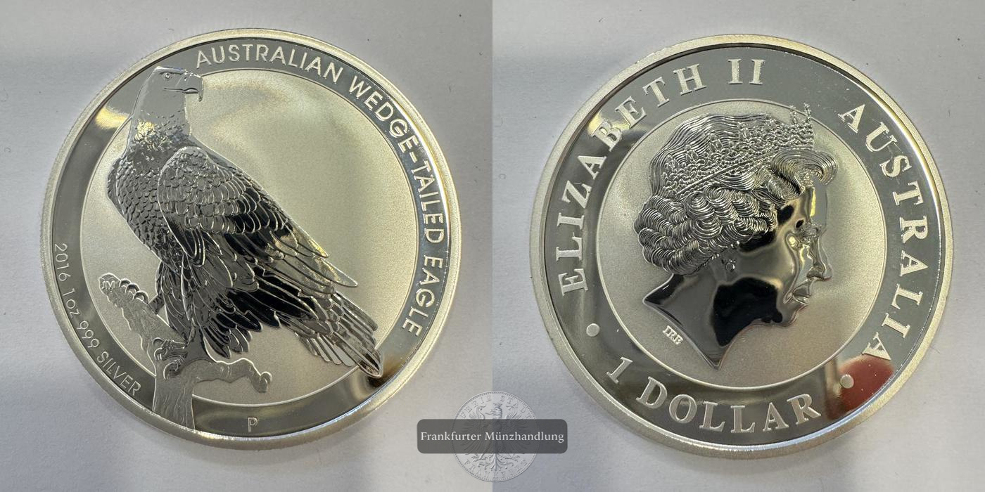  Australien  1 Dollar 2016 Wedge Tailed Eagle  FM-Frankfurt  Feinsilber: 31,1g   