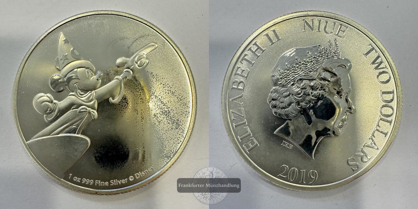  Niue 2 Dollars Elizabeth II (Fantasia) 2019 FM-Frankfurt KM#3305 Feinsilber: 31,1g   