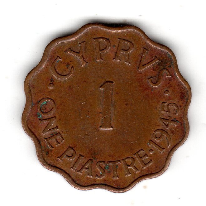  Cyprus 1 Piastra 1945   