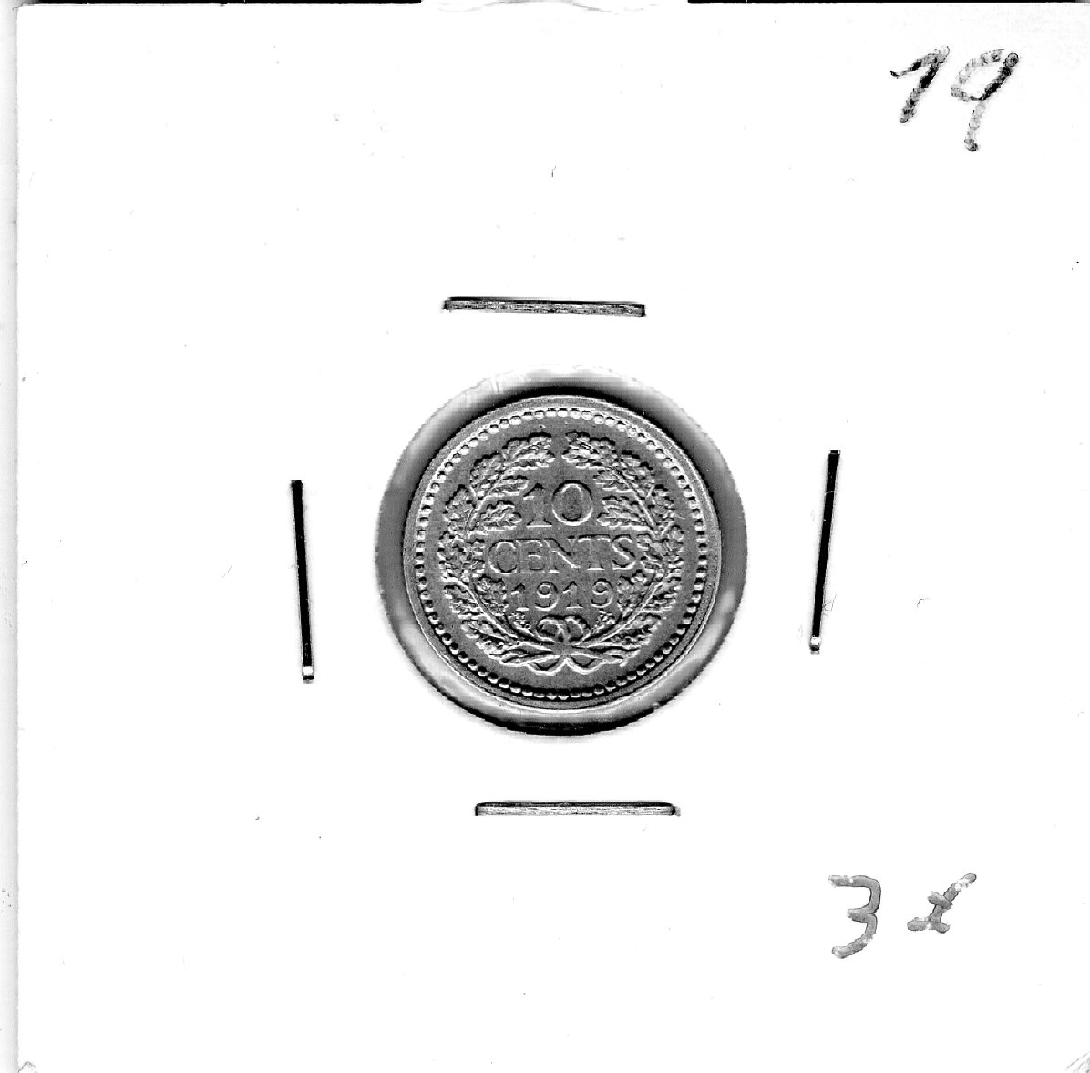  Niederlande 10 Cent 1919 Silber   