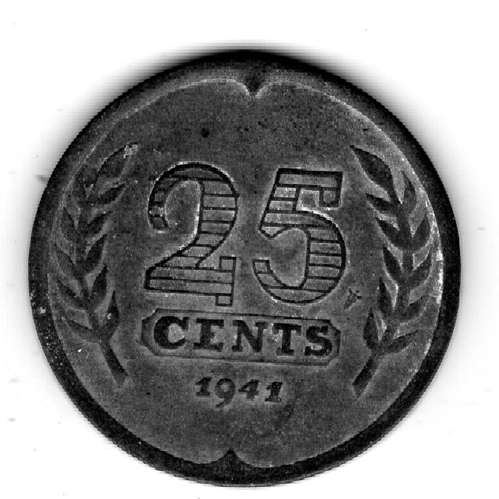 Niederlande 25 Cent 1941 Zink