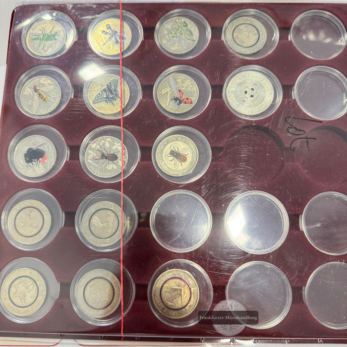  DE 15x 5 Euro und 1x 11 Euro div. Motive und Jg FM-Frankfurt CuNi: 141g / Feinsilber: 7g   