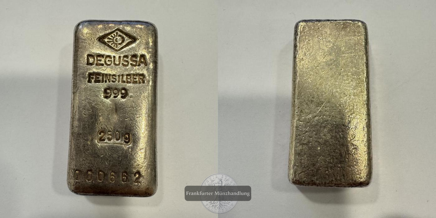  Deutschland Silberbarren 250g Degussa  FM-Frankfurt  Feinsilber: 250g   