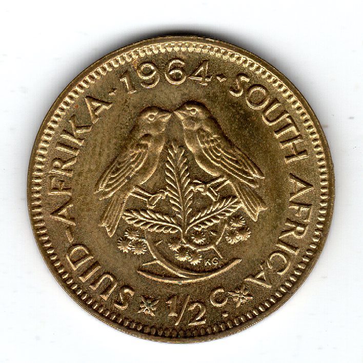  Süd Afrika 1/2 Cent 1964 unc.   